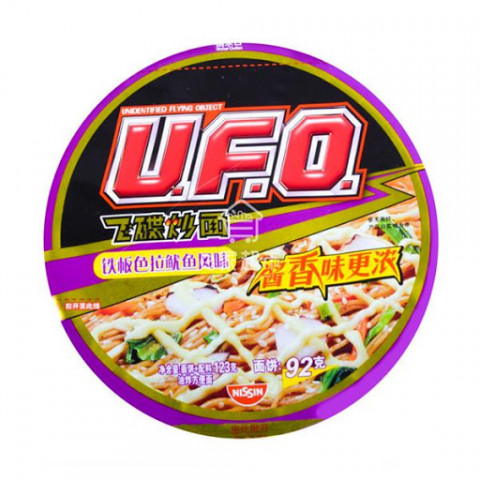 NISSIN UFO INSTANT NOODLES-SIZZLING SQUID SALAD FLV日清UFO炒面-铁板色拉鱿鱼风味