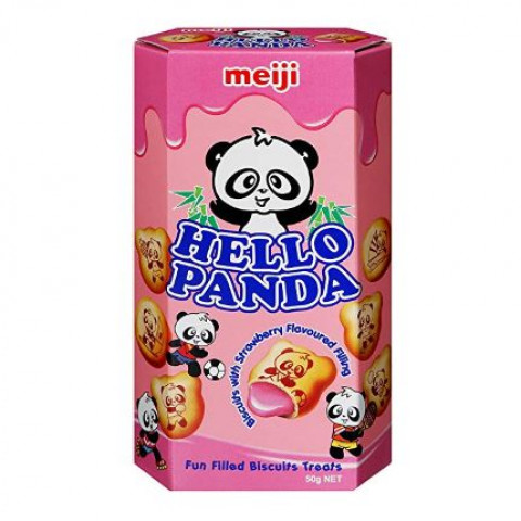 meiji hello panda strawberry熊猫饼干草莓味