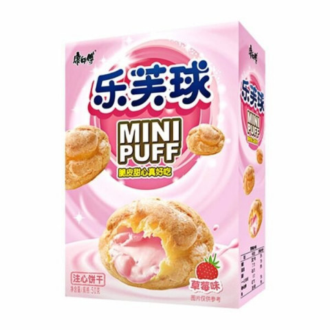 KSF mini puff strawberry flav康师傅乐芙球草莓味