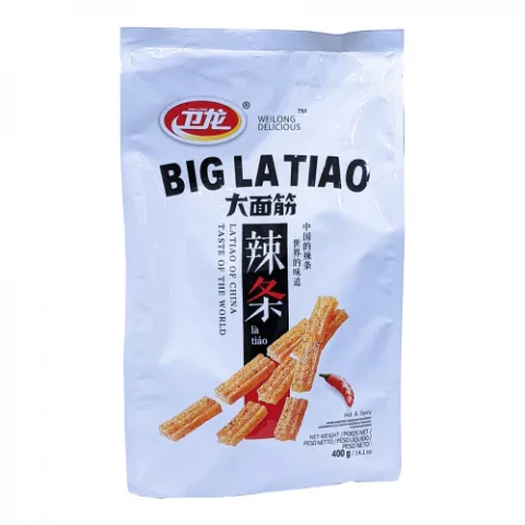 WL LATIAO (Gluten Strips) - Hot Flavour 400g卫龙大面筋家庭包-香辣味400g 