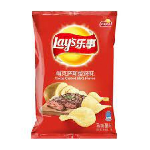 LAYS Crisps - TEXAS BBQ  Flavour (bag)乐事薯片袋-德克萨斯烧烤味