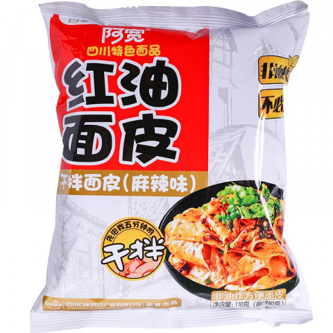 BJ Broad Noodles (Bag)-Spicy阿宽袋装红油面皮-麻辣 120g