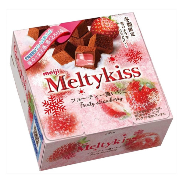 MEIJI MELTY KISS PREMIUM FRUITY STRAWBERRY CHOCOLATE BISCUIT 日本明治雪吻巧克力-草莓味