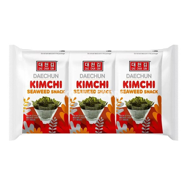 Daechun Seaweed Snack Kimchi Flavour 3 pack	韩国泡菜味海苔小食3連包