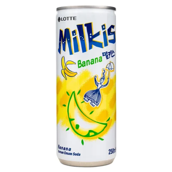 Lotte Milkis(Banana)乐天牛奶汽水(香蕉味)罐装