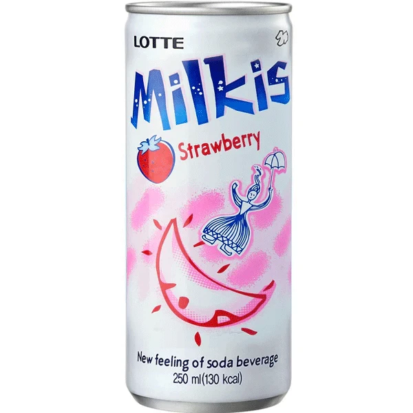 Lotte Milkis(Strawberry)乐天牛奶汽水(草莓味)罐装