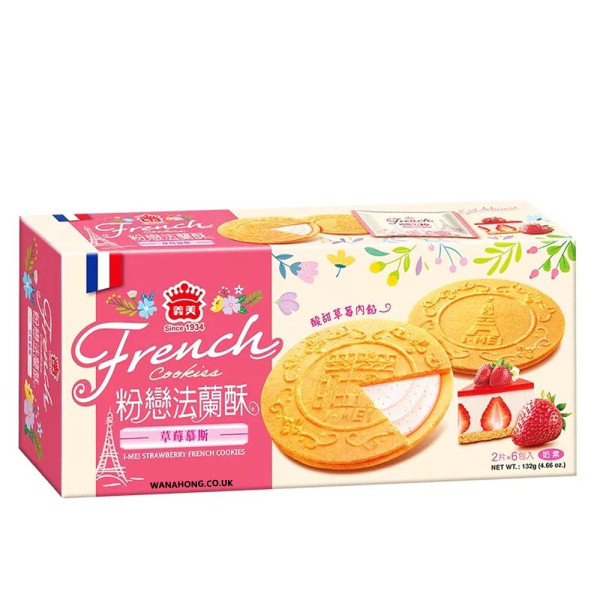 IM French Cookies - Strawberry 132g义美法兰酥-草莓 132g