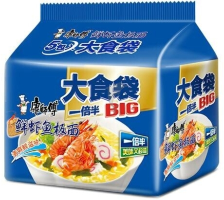KSF Instant Noodles - Big Artificial Fish Flavour 5 in 1康师傅 - 大食袋 -  鲜虾鱼板面5 连包