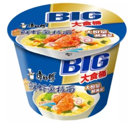 KSF Instant Noodles - Big Artificial Fish Flavour(Bowl)康师傅 - BIG大桶 - 鲜虾鱼板面（桶面）